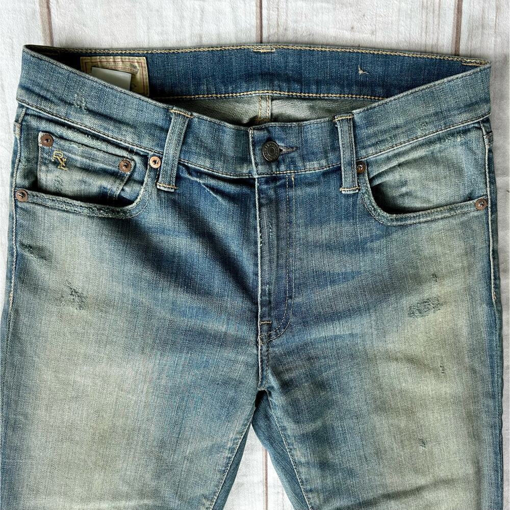 Ralph Lauren Polo distressed mid rise skinny denim jeans grunge bohemian punk 8 - Picture 4 of 11